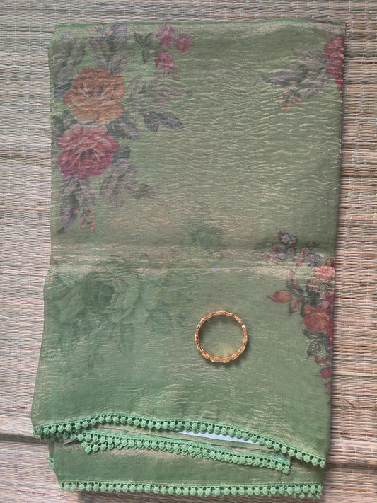Digital Print Crush Tissue - Green