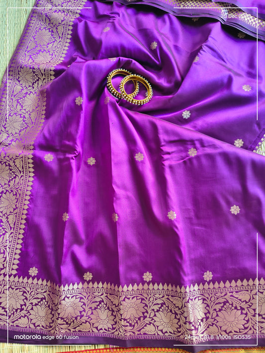 Purple Banarasi Soft Silk