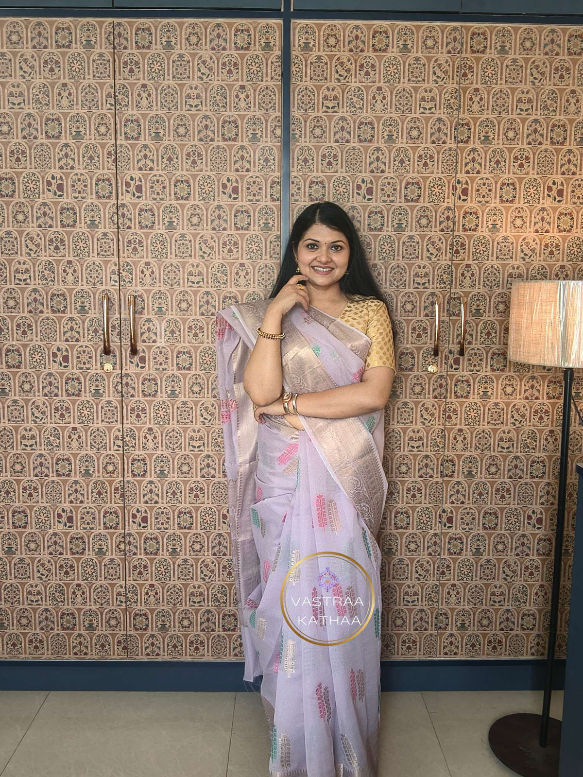 Munga Cotton Banarasi - Lavendar