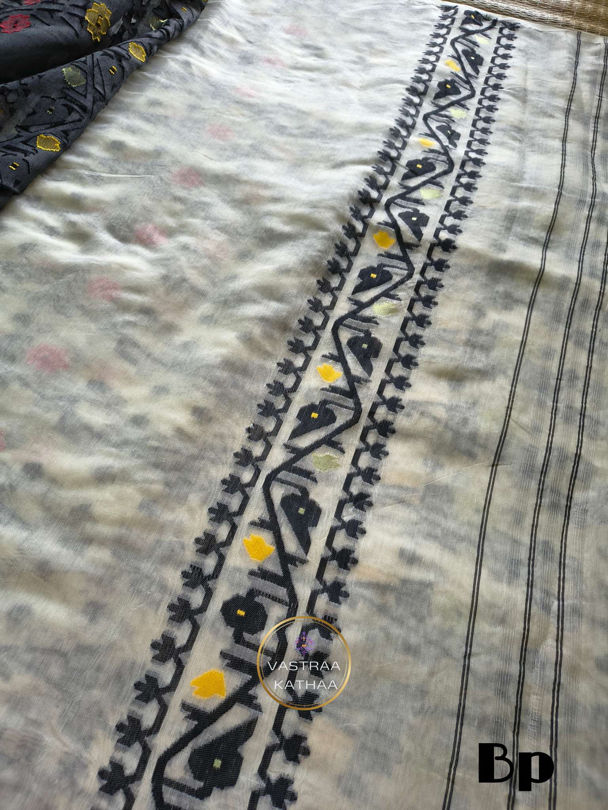 Resham Jamdani - Black n Ivory