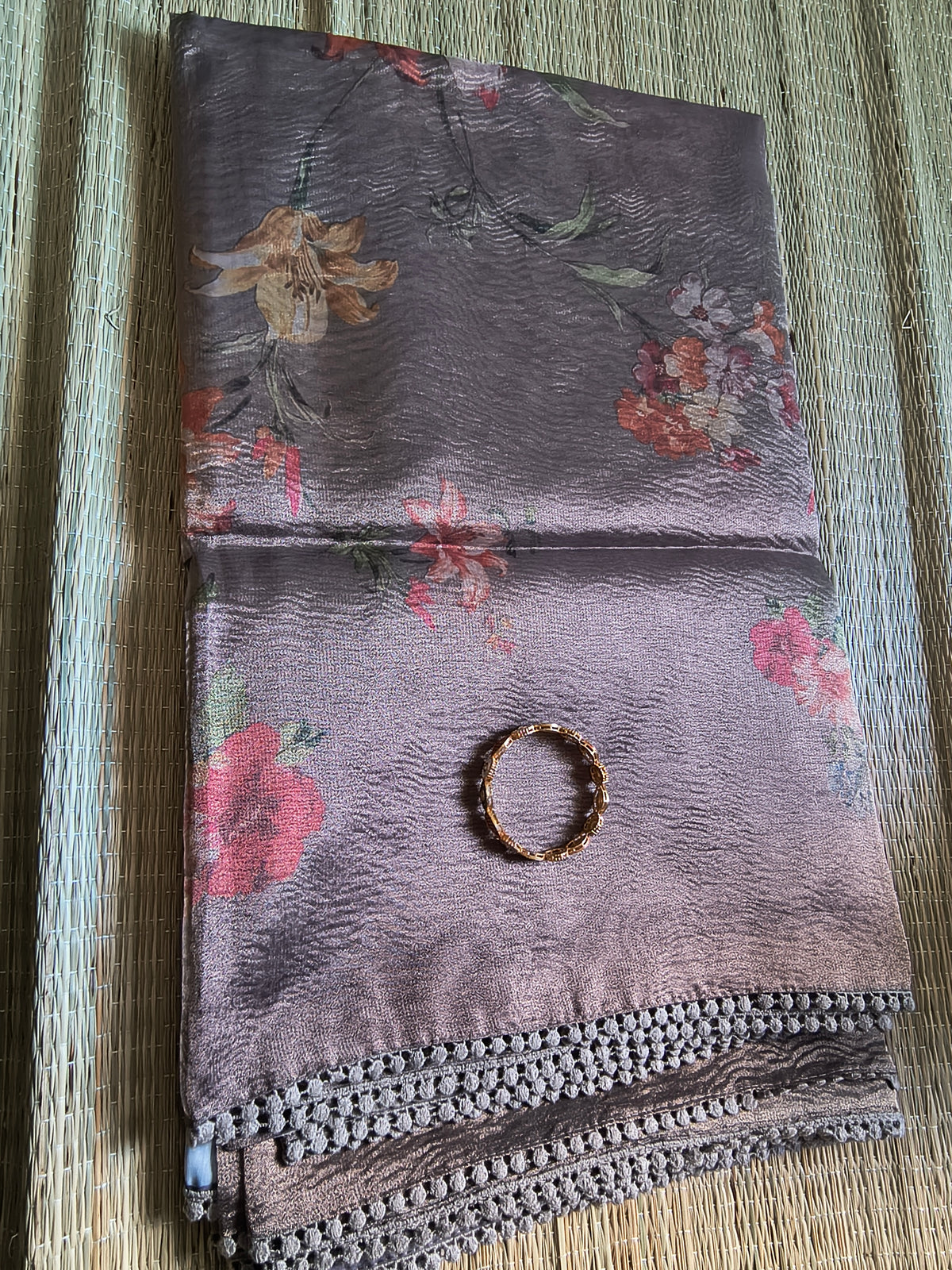 Digital Print Crush Tissue - Grey