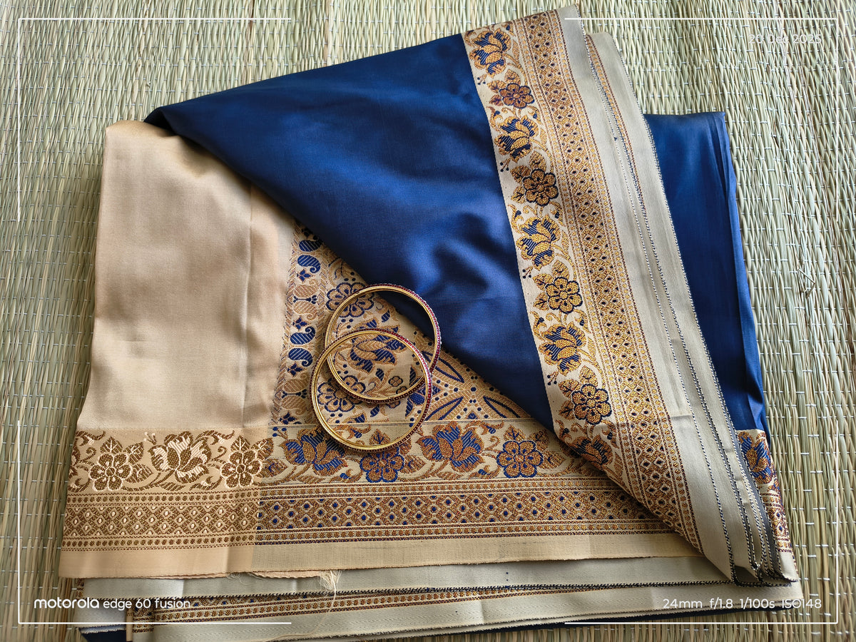 Navy blue Soft Silk
