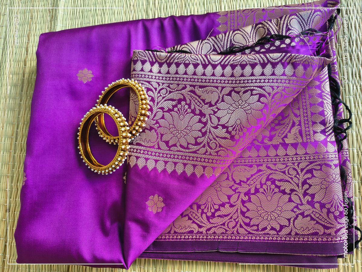 Purple Banarasi Soft Silk