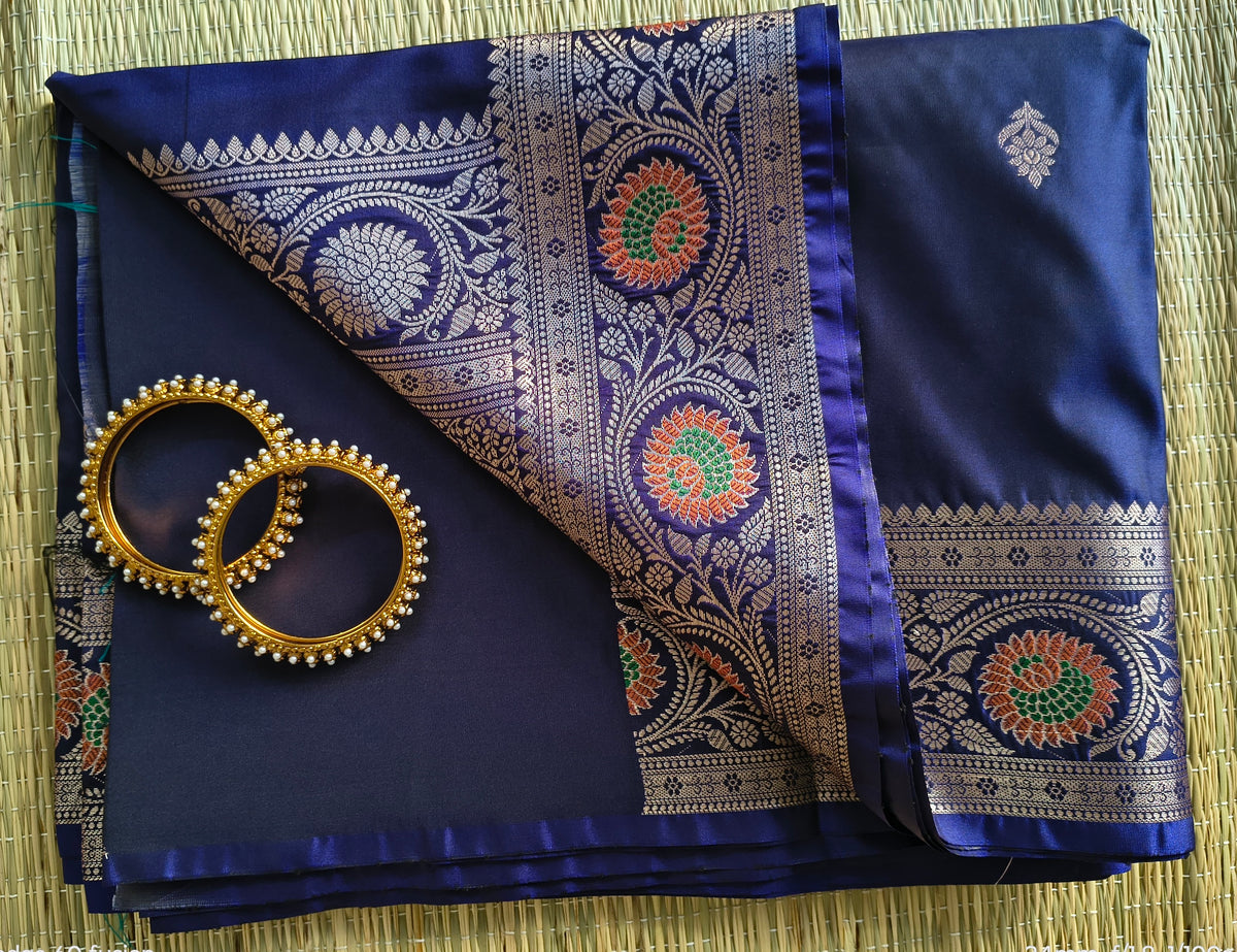 Blue Banarasi Soft Silk