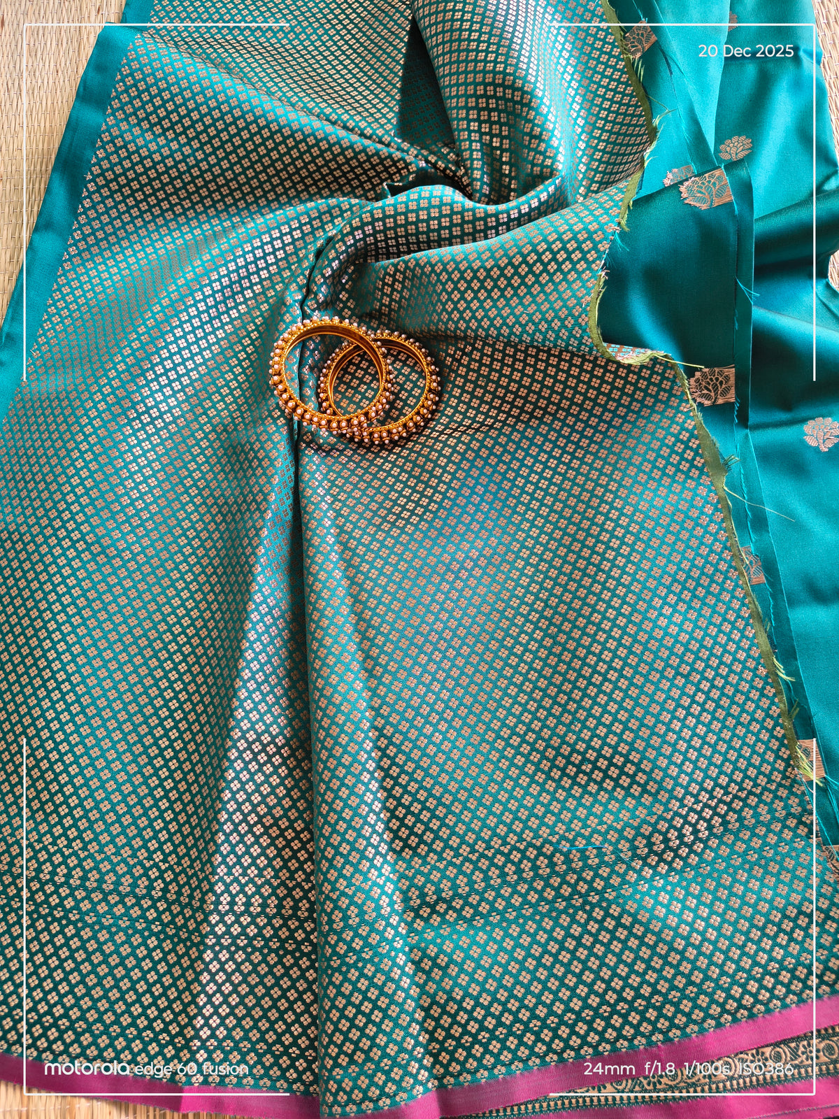 Teal Banarasi Soft Silk
