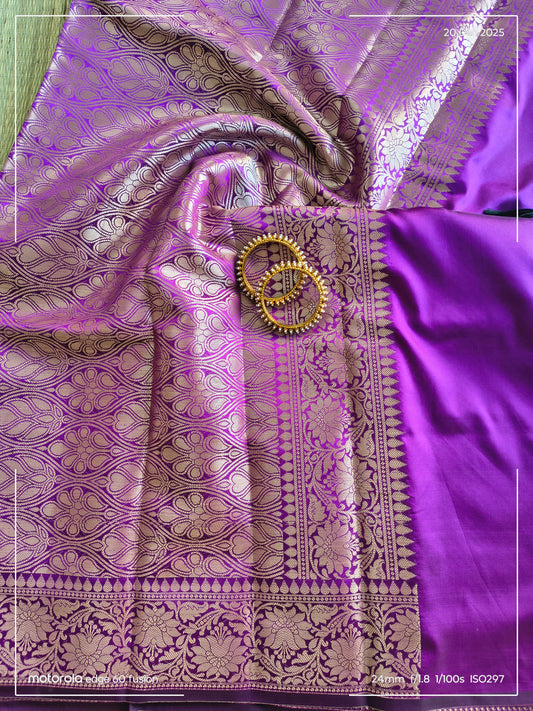 Purple Banarasi Soft Silk