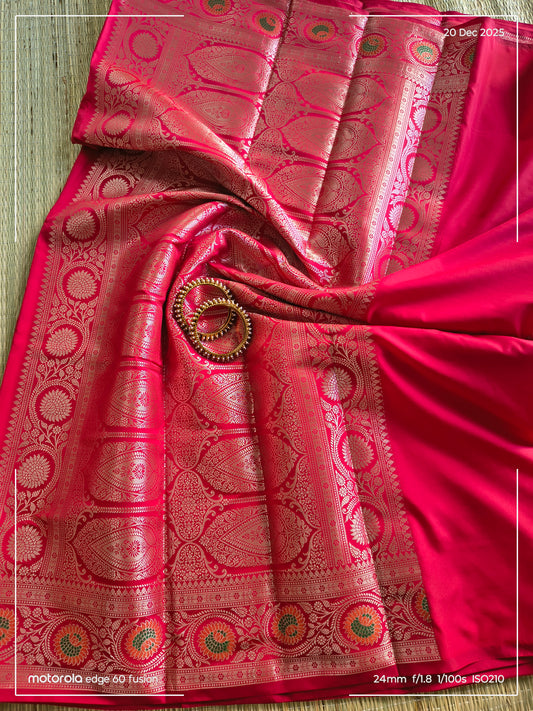 Red Banarasi Soft Silk