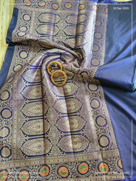Blue Banarasi Soft Silk