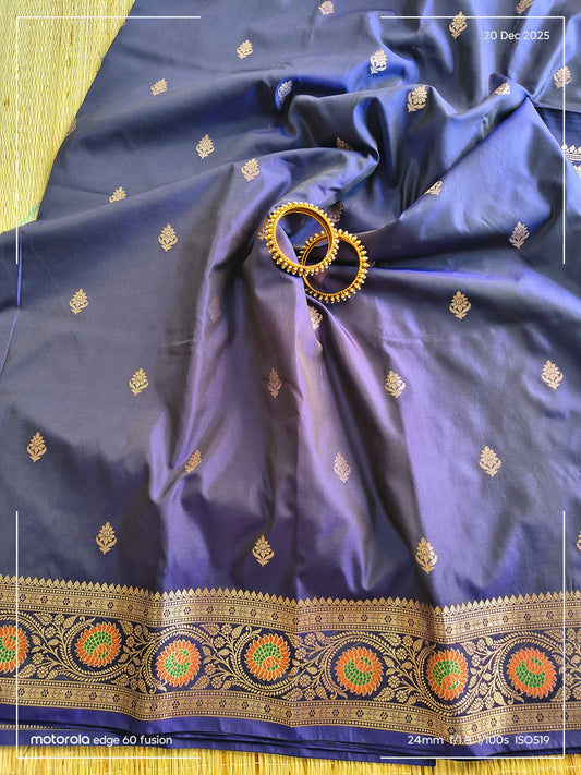 Blue Banarasi Soft Silk