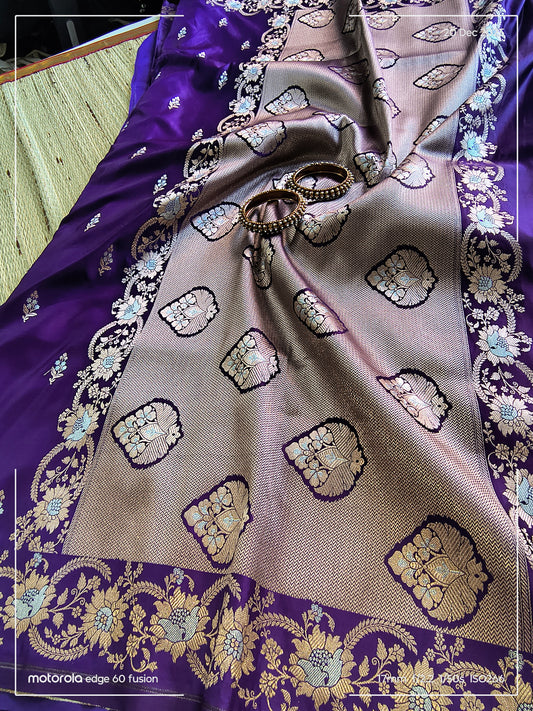 Purple Mashru Silk