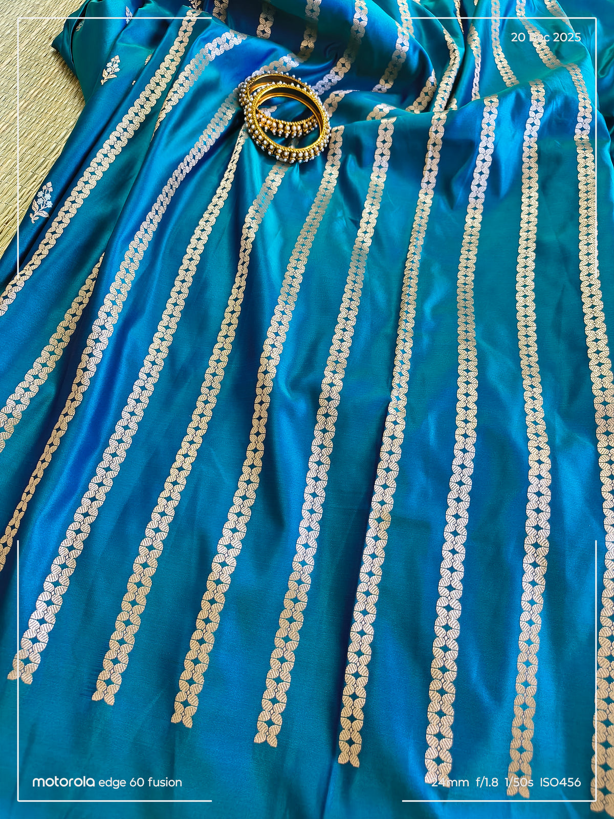 Teal Mashru Silk