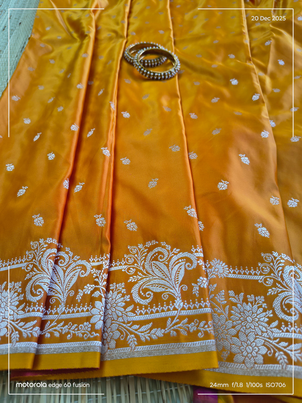 Golden Yellow Mashru Silk