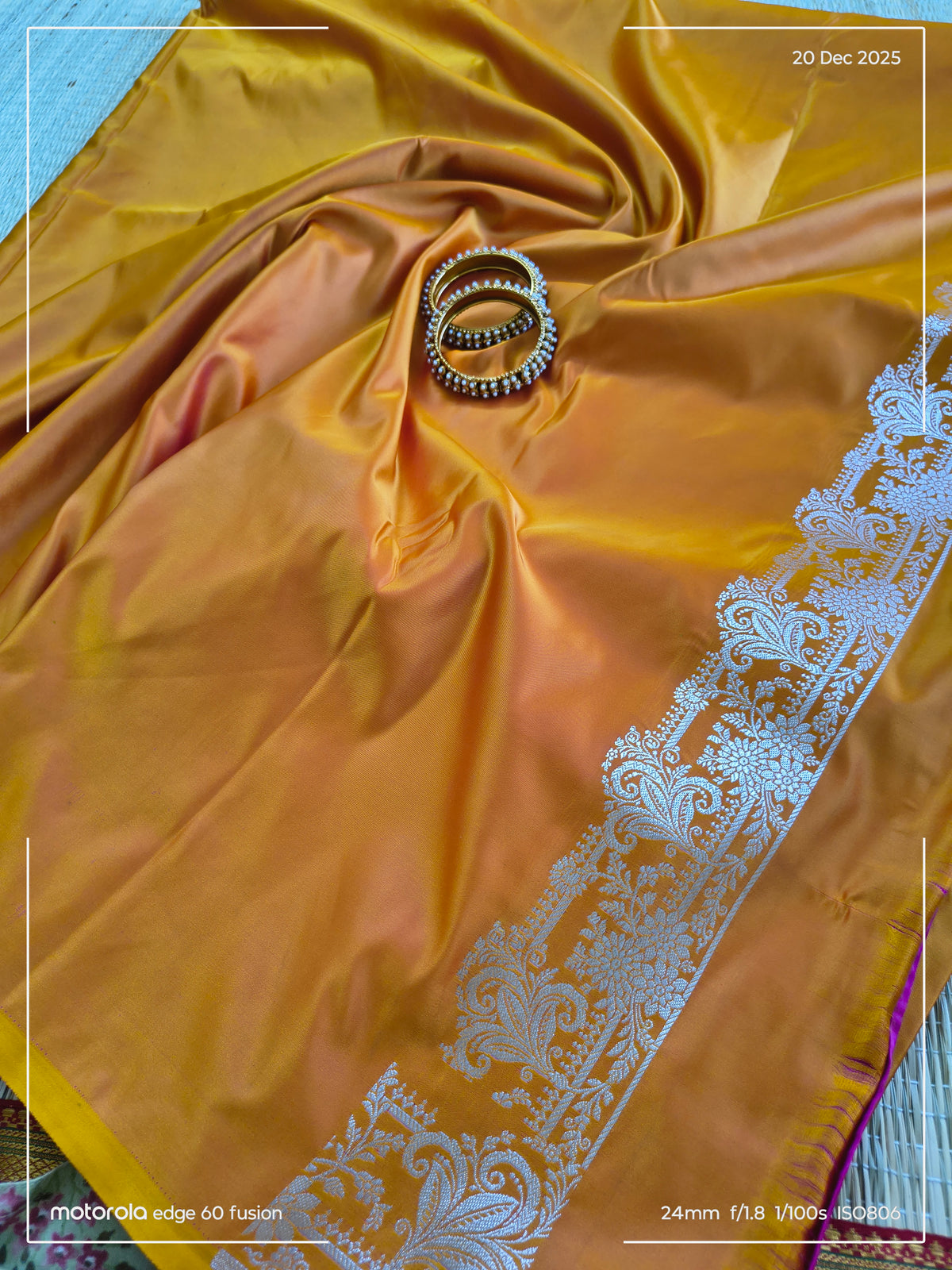 Golden Yellow Mashru Silk